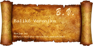 Balikó Veronika névjegykártya
